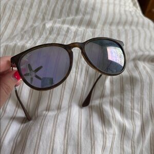 Raybans with Purple Lenses